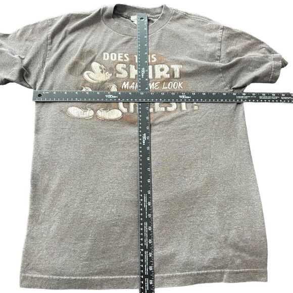 Disney world mens medium mickey mouse does it make me look cheesy distressed tee - Picture 3 of 9